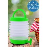 Musluklu Katlanir Su Bidonu Outdoor Akordiyon Kamp Cesme Piknik Damacana Icecek Sisesi Kova Yesil