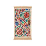 Müslüman Namaz Halısı | 25 inç x 115 cm Türk Kadife İslami Dua Matı Erkekler, Kadınlar, Çocuklar için | Desenli Janamaz Halısı Ramazan Sajadah İslam Namaz Halıları (Krem II)