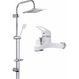 Musluq Beyaz Mix Lavabo Banyo Mutfak Bataryası Yağmurlama Tepe Duş Seti