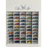 Musnig Beyaz Oyuncak Araba Rafı 50'li Hotwheels ve Matchbox Arabaları İçin Modern Tasarım Depolama