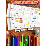 Musnig Kız Çocukları Spor Etkinligi Temalı Dev Boyama Kağıdı 2,5 Metre Rulo Boyama Kağıdı Çocuk Anaokulu ve Kreşler Için Aktivite Çocuk Eğitici Boyama - 62x250