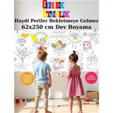 Musnig Sevimli Pericikler Temalı Dev Boyama Kağıdı 2,5 Metre Rulo Boyama Kağıdı Çocuk Anaokulu ve Kreşler Için Aktivite Çocuk Eğitici Boyama - 62x250