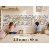 Musnig Unicorn Dünyası Temalı Dev Boyama Kağıdı 2,5 Metre Rulo Boyama Kağıdı Çocuk Anaokulu ve Kreşler Için Aktivite Çocuk Eğitici Boyama - 60x250