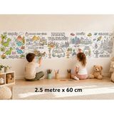 Musnig Zaman Yolculugu Temalı Dev Boyama Kağıdı 2,5 Metre Rulo Boyama Kağıdı Çocuk Anaokulu ve Kreşler Için Aktivite Çocuk Eğitici Boyama - 60x250