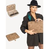 Mussen Arvo - MacBook Air ve Pro - Laptop Çantası & Kılıfı 13\", 13.3\", 13.6\" ve 14\" Inç - 36x26x2cm - Koyu Kahverengi - Vizon