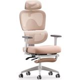 Musso Ergonomik Ofis Koltuğu, 3D Kolçak, Ayak & Baş Desteği, 3 Kademeli Bel Omuru Koruması - Pembe