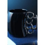 Muşta Şeklinde Porselen Kupa Bardak Özel Tasarım Hediyelik Kupa Bardak - 1 Adet - Siyah