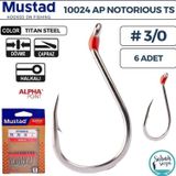 Mustad 10024 AP Notorious Delikli Olta İğnesi TS #3/0 (6 Adet)