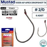 Mustad 10559 AP Apex Dropshot Olta İğnesi TX #2/0 (6 Adet)