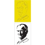 Mustafa Kemal Atatürk 10 Adet Büyük Boy A4 Kum Boyama Kartı Seti-Red Castle KB-RC-100