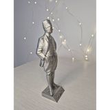 Mustafa Kemal Atatürk - 15 cm Figür Büst Hediye Koleksiyon Hobi - Gümüş