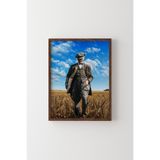 Mustafa Kemal Atatürk - Ahşap Desenli Çerçeve, Ceviz, 23 x 32, 23450000002382