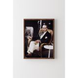 Mustafa Kemal Atatürk - Ahşap Desenli Çerçeve, Ceviz, 32 x 42, 23450000006163