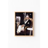 Mustafa Kemal Atatürk - Ahşap Desenli Çerçeve, Naturel, 17 x 23, 23450000006166