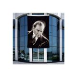 Mustafa Kemal Atatürk Altın İmzalı Poster Poster Bayrak Raşel Kumal 4x6 metre ATA42