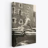 Mustafa Kemal Atatürk Arabada Portre Fotoğrafik Dekoratif Kanvas Tablo, Duvar Dekoru FJ134