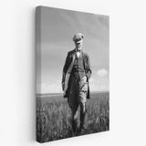 Mustafa Kemal Atatürk Başak Tarlasında Fotoğrafik Dekoratif Kanvas Tablo, Duvar Dekoru FC127