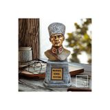 Mustafa Kemal Atatürk Büst Heykeli Biblosu Ev Ofis Büro Dekorasyonu İş Hediyesi Dekoratif Objeler Gri 10 x 15