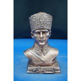 Mustafa Kemal Atatürk Büstü Heykel Biblo – Özel Tasarım Ofis Aksesuar Ev Dekor Hediyelik (16 Cm) - Bronz