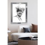 Mustafa Kemal Atatürk Gümüş Tek Parça Pleksi Tablo, 60 x 80, PT-043