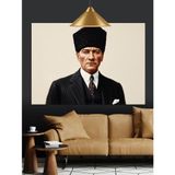 Mustafa Kemal Atatürk Portre Resmi Dekoratif Kanvas - Mdf Ahşap Tablo