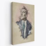 Mustafa Kemal Atatürk Portresi Karakalem Dekoratif Kanvas Tablo, Duvar Dekoru DC80