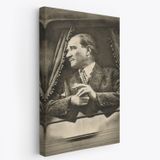 Mustafa Kemal Atatürk Portresi Karakalem Dekoratif Kanvas Tablo, Duvar Dekoru DE82