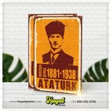 Mustafa Kemal Atatürk Retro Vintage Ahşap poster