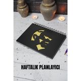 Mustafa Kemal Atatürk Siyah Ahşap Plan Defteri - Tarihsiz Ajanda - Haftalık Planlayıcı - A5