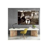 Mustafa Kemal Atatürk Siyah Beyaz Tablo Cam Tablo Modeli Hd Dijital Baskı Duvar Tablosu