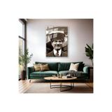 Mustafa Kemal Atatürk Siyah Beyaz Tablo Metal Çerçeveli Cam Tablo Modeli Hd Baskı Duvar Tablosu