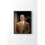 Mustafa Kemal Atatürk - Siyah Çerçeve, Siyah, 17 x 23, 23450000002071