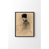 Mustafa Kemal Atatürk - Siyah Çerçeve, Siyah, 23 x 32, 23450000006692