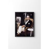 Mustafa Kemal Atatürk - Siyah Çerçeve, Siyah, 35 x 50, 23450000006174