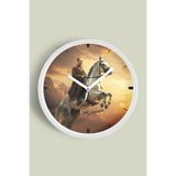 Mustafa Kemal Atatürk Tasarımlı Modern Duvar Saati - 35cm - Önü Camlı Beyaz Kasa - Sessiz Mekanizma, JH0996S35BKP