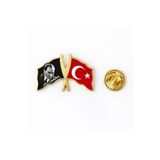 Mustafa Kemal Atatürk Ve Türk Bayrağı Rozet Gold