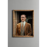 Mustafa Kemal Atatürk - Vintage Desenli Çerçeve, Altın1, 15 x 21, 5820000000928