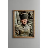 Mustafa Kemal Atatürk - Vintage Desenli Çerçeve, Altın1, 15 x 21, 5820000000964