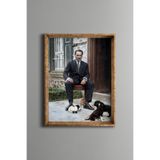 Mustafa Kemal Atatürk - Vintage Desenli Çerçeve, Altın1, 21 x 30, 5820000001055