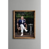 Mustafa Kemal Atatürk - Vintage Desenli Çerçeve, Altın1, 21 x 30, 5820000002783