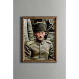 Mustafa Kemal Atatürk - Vintage Desenli Çerçeve, Altın2, 21 x 30, 5820000000968