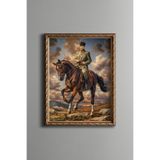 Mustafa Kemal Atatürk - Vintage Desenli Çerçeve, Altın2, 21 x 30, 5820000001031