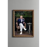 Mustafa Kemal Atatürk - Vintage Desenli Çerçeve, Altın2, 21 x 30, 5820000002786