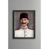 Mustafa Kemal Atatürk - Vintage Desenli Çerçeve, Gümüş, 15 x 21, 5820000000952
