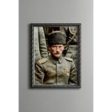 Mustafa Kemal Atatürk - Vintage Desenli Çerçeve, Gümüş, 21 x 30, 5820000000971