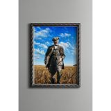 Mustafa Kemal Atatürk - Vintage Desenli Çerçeve, Gümüş, 21 x 30, 5820000001079