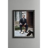 Mustafa Kemal Atatürk - Vintage Desenli Çerçeve, Gümüş, 30 x 40, 5820000001062