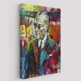 Mustafa Kemal Atatürk Yağlıboya Görünüm Dekoratif Kanvas Tablo, Duvar Dekoru 6069
