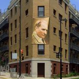 Mustafa Kemal Atatürk Yan Portre Cephe Poster Bayrak - 200x300cm (2 x 3 metre)