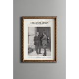 Mustafa Kemal ve İsmet Paşa - Vintage Desenli Çerçeve - İnce Model, Altın2, 21 x 30